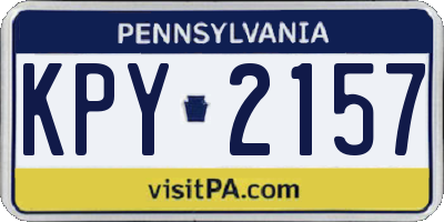 PA license plate KPY2157
