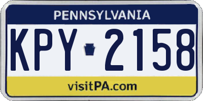 PA license plate KPY2158