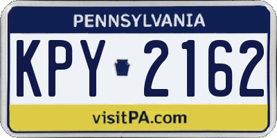 PA license plate KPY2162