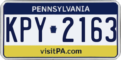 PA license plate KPY2163