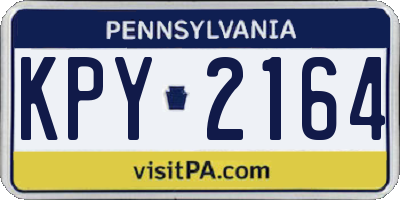 PA license plate KPY2164