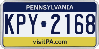 PA license plate KPY2168