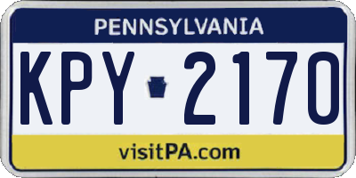 PA license plate KPY2170