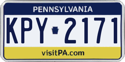 PA license plate KPY2171