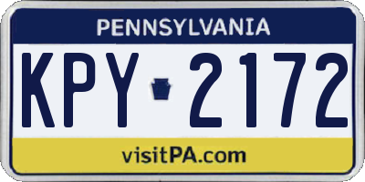 PA license plate KPY2172