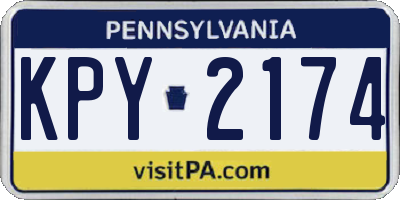 PA license plate KPY2174
