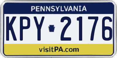 PA license plate KPY2176