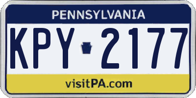 PA license plate KPY2177