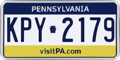 PA license plate KPY2179