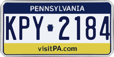 PA license plate KPY2184