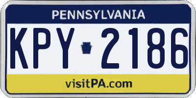 PA license plate KPY2186
