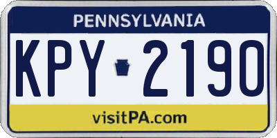 PA license plate KPY2190