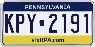 PA license plate KPY2191