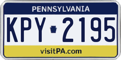 PA license plate KPY2195