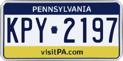 PA license plate KPY2197