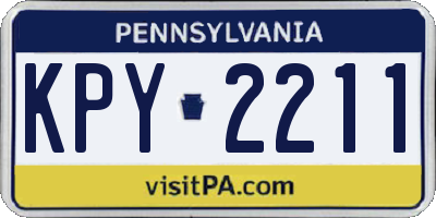 PA license plate KPY2211