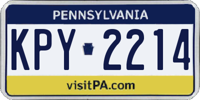 PA license plate KPY2214