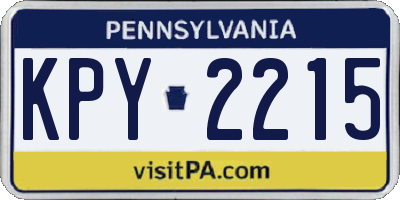 PA license plate KPY2215
