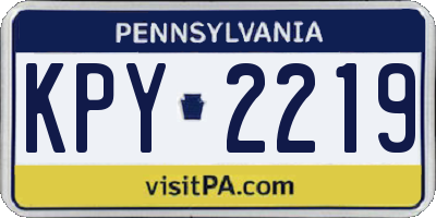 PA license plate KPY2219