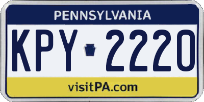 PA license plate KPY2220
