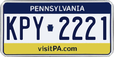 PA license plate KPY2221