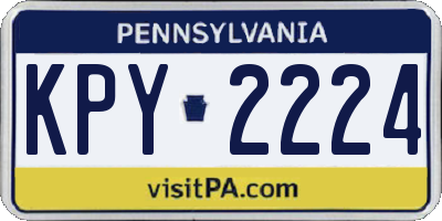 PA license plate KPY2224