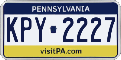 PA license plate KPY2227