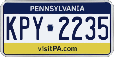 PA license plate KPY2235