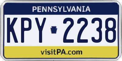 PA license plate KPY2238