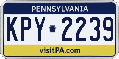PA license plate KPY2239