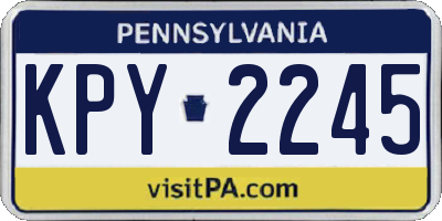 PA license plate KPY2245