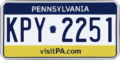 PA license plate KPY2251