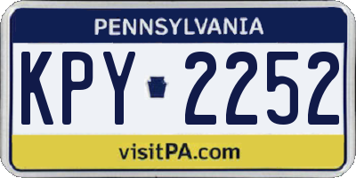 PA license plate KPY2252
