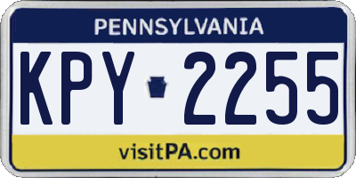 PA license plate KPY2255