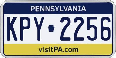 PA license plate KPY2256