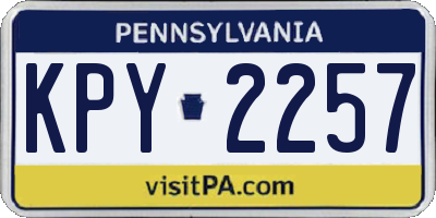 PA license plate KPY2257