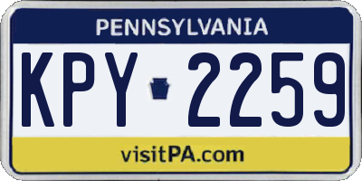 PA license plate KPY2259