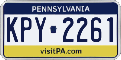 PA license plate KPY2261