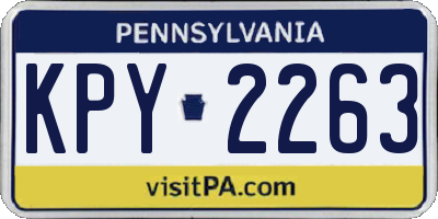 PA license plate KPY2263