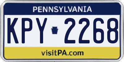 PA license plate KPY2268