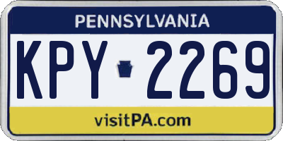 PA license plate KPY2269
