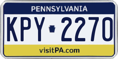 PA license plate KPY2270