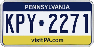 PA license plate KPY2271