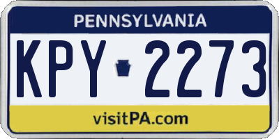 PA license plate KPY2273
