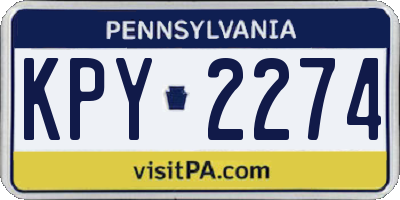 PA license plate KPY2274