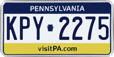 PA license plate KPY2275