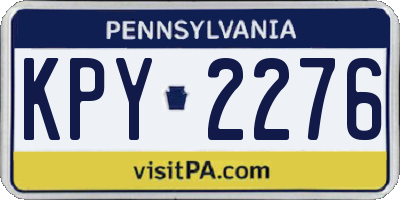 PA license plate KPY2276