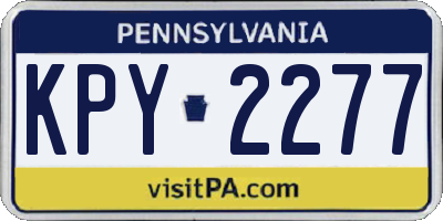 PA license plate KPY2277