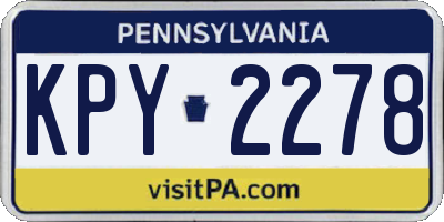 PA license plate KPY2278
