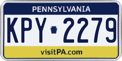 PA license plate KPY2279